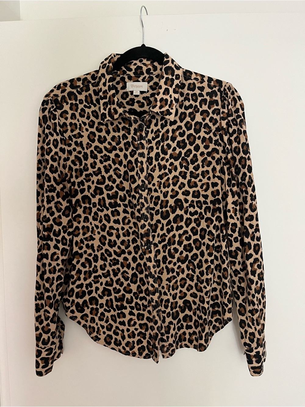 Brixton Leopard Print Button-Down Shirt - Tan & Black